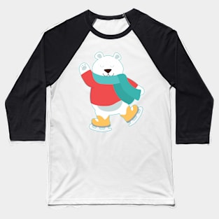 Polar Bear Go Skating for Merry Christmas Baseball T-Shirt